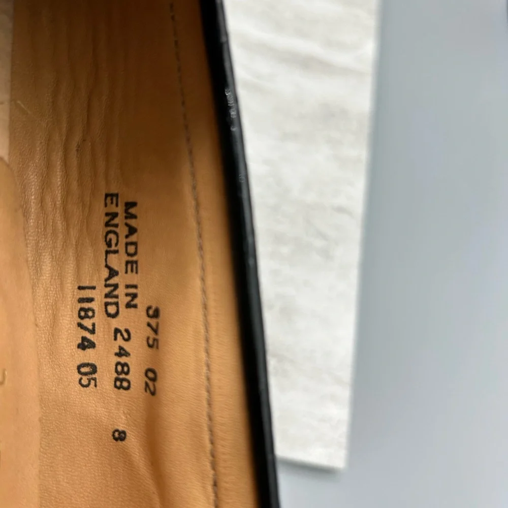 Women’s Black Leather Loafers, Size 8, Purified Brand, Penny loafer, 90s England - Picture 10 of 10